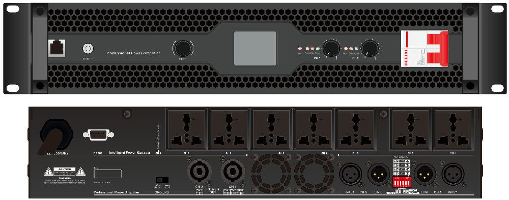 专业纯后级功率放大器2*800W